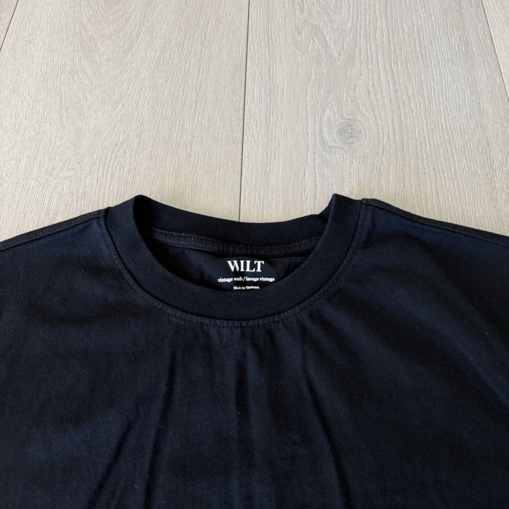 Wilt Women's Black Short Sleeve T-Shirt Top Oversized Size L Large